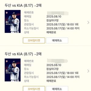 8/17 일 잠실 기아타이거즈 3루 연석