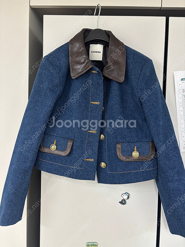 산드로 데님 자켓, 반바지 셋업 판매해용--0