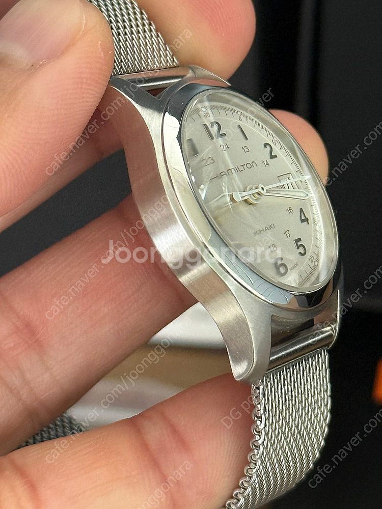 해밀턴 카키필드 쿼츠 실버 32mm--5