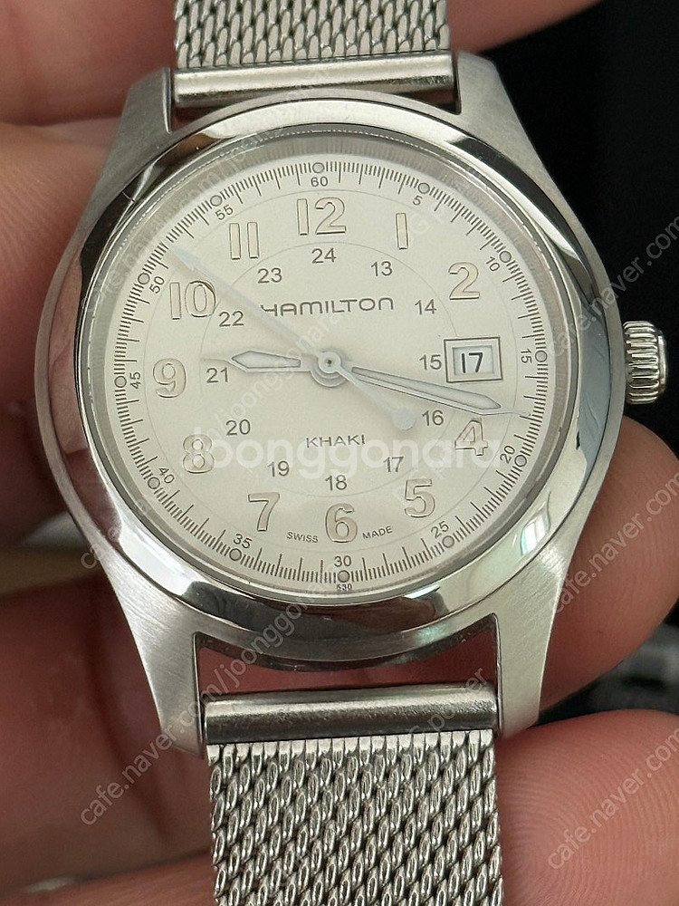 해밀턴 카키필드 쿼츠 실버 32mm--0