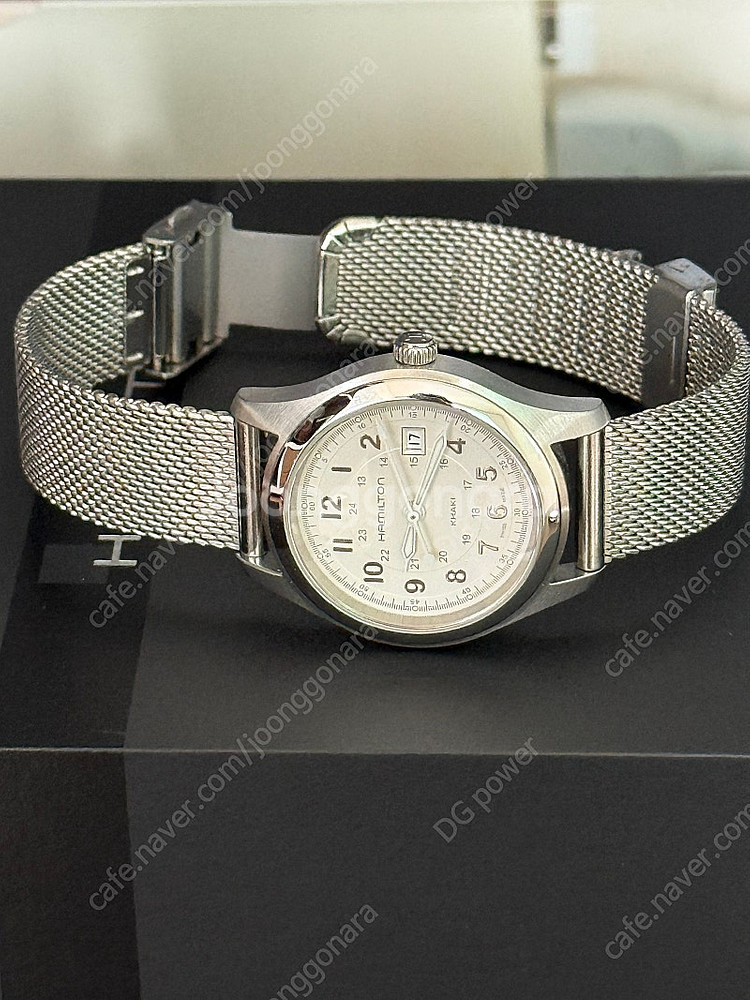 해밀턴 카키필드 쿼츠 실버 32mm--7