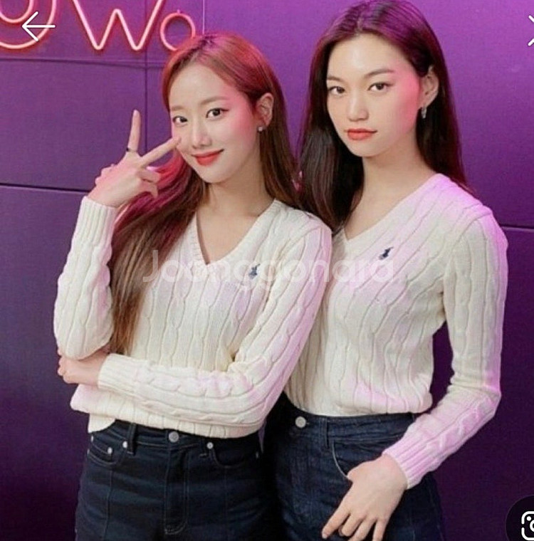폴로 우먼 피마코튼 케이블니트 v넥 새상품(백화점 상품...--2