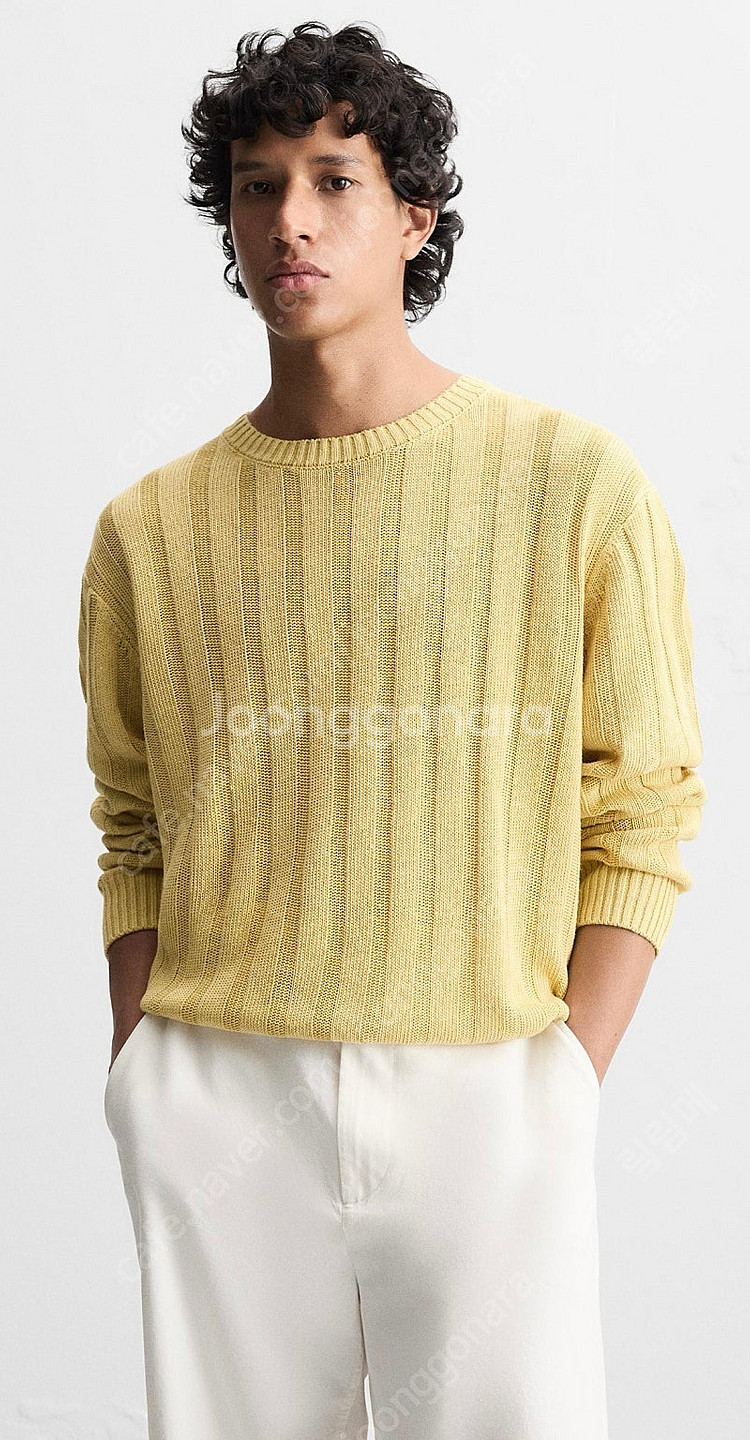 L 자라 오리진 리넨 릴렉스핏 스웨터--1
