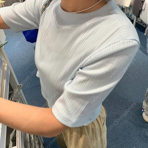 허앤쉬(her&she) 리브 5부 티셔츠(Free)