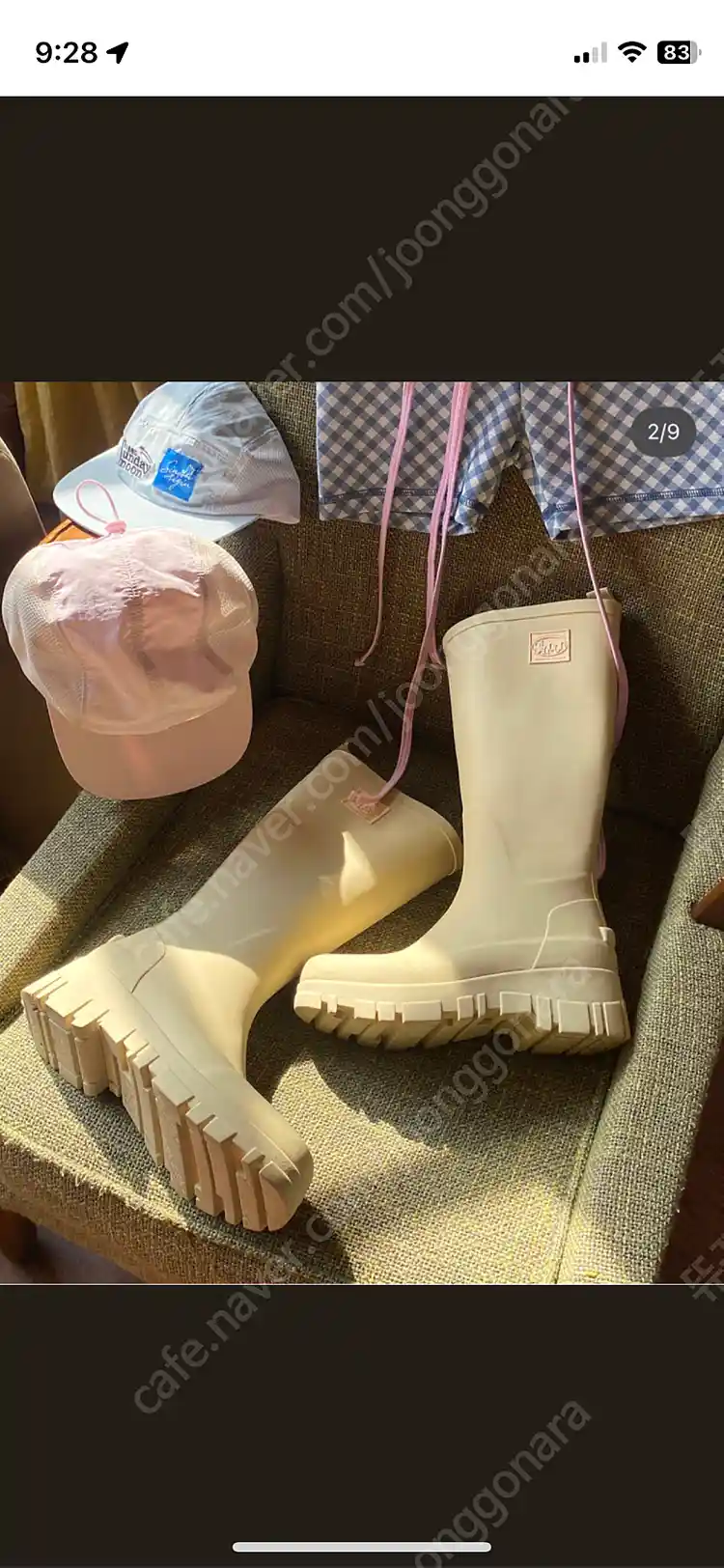 시눈 락피쉬웨더웨어 콜라보 제품 레인부츠 플랫폼 버터 한정판 이미지