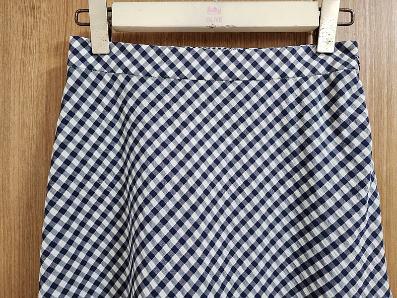 (64)여성 시스템 언발란스 시어써커 체크 스커트 여름 이미지