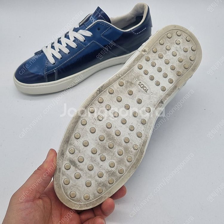 Tods 레더 로우탑 스니커즈 네이비 255mm--2