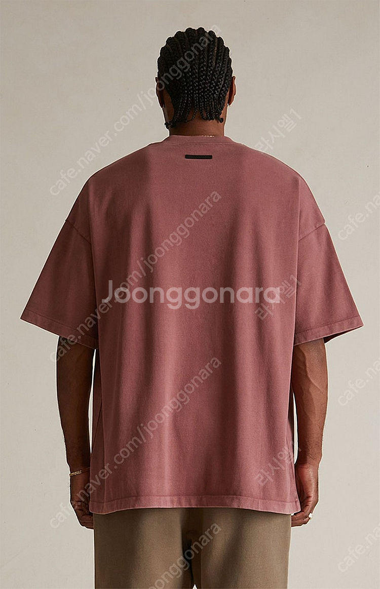 피오갓에센셜 헤비 크루넥 티셔츠 크림슨 XS--1