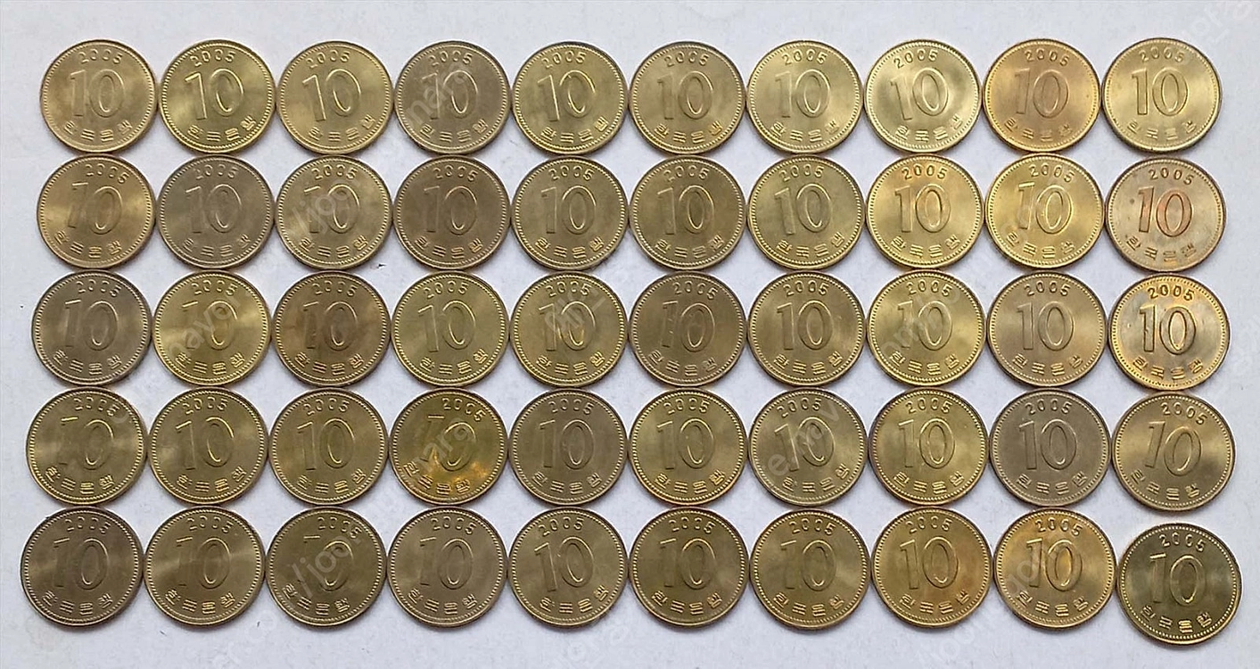 구 10원 동전 2005년 준미사용 100개 이미지
