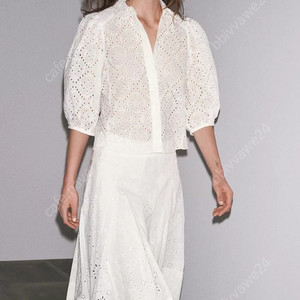 자라 펀칭 자수 셔츠 블라우스 새상품