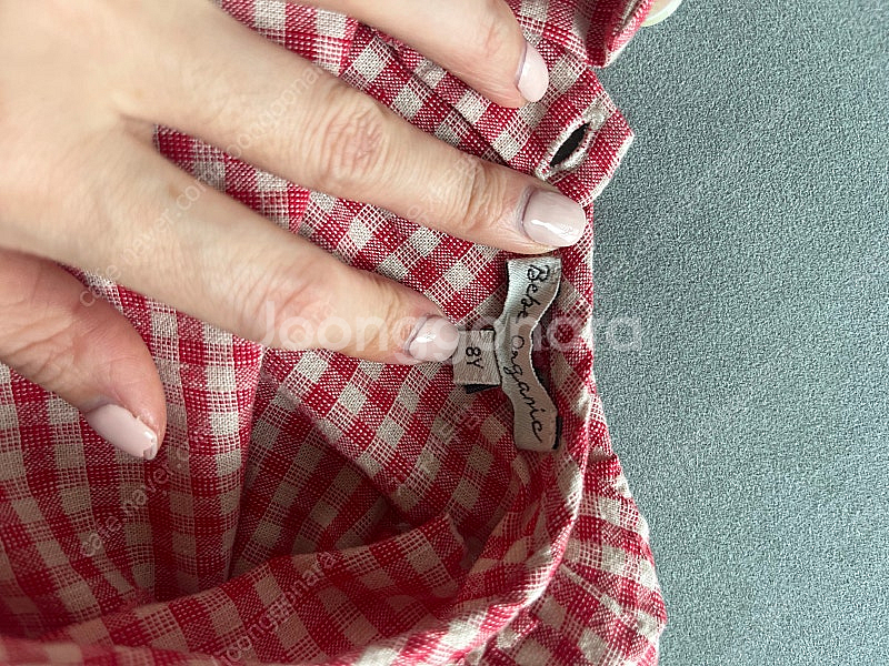 여아 의류 베베오가닉 체크원피스 (6y,8y) 삔세트--3