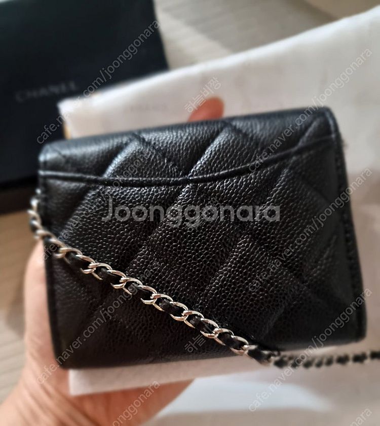 샤넬 클래식 캐비어 미니체인백 (은장)--4