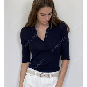 아르토 ARTTO collar ribbed knit _navy (여름니트)