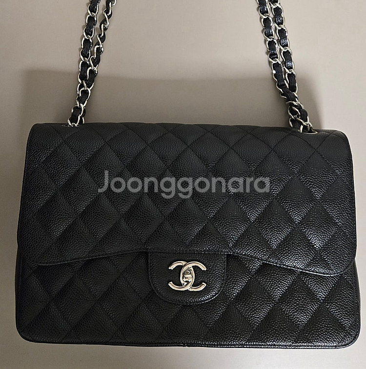 [샤넬] 클래식 캐비어 은장 라지(900만원)--0