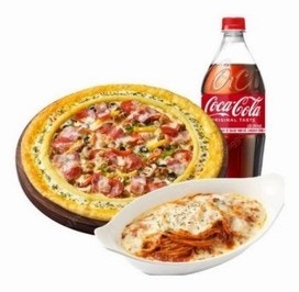 피자헛 리치골드 수퍼슈프림L + 리치치즈 파스타 + 콜...--0