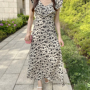 플라워 프릴 롱원피스 휴양지·데이트룩 강추