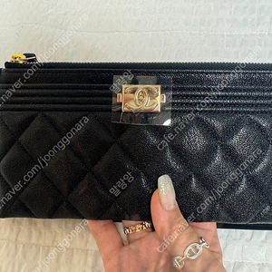 정품) 샤넬 클래식 슬림 지퍼 장지갑 캐비어 (새제품)