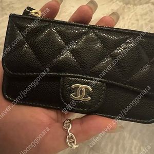 정품) 샤넬 클래식 지퍼 카드 홀더 지갑