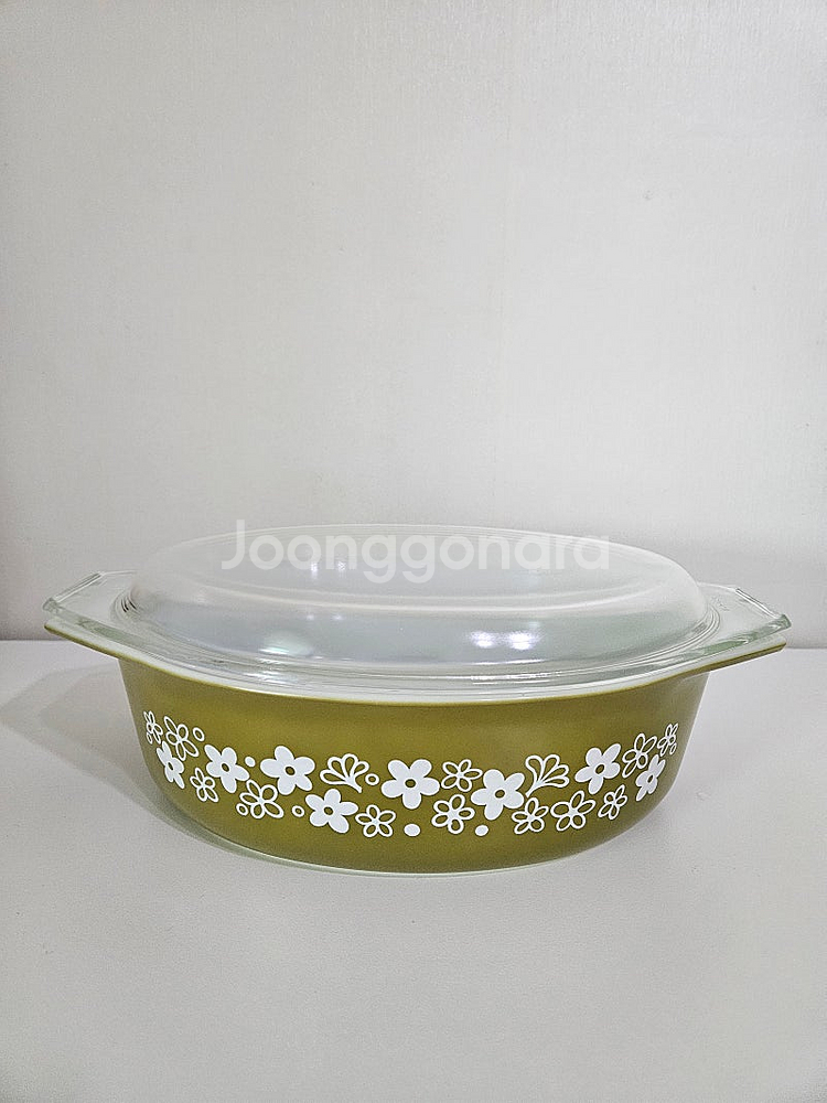 빈티지 코렐 캐서롤(올드파이렉스 크레이지 데이지 패턴 오븐용기)--0
