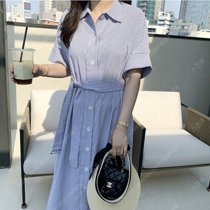 르꼬르망 시어서커 스트라이프 원피스