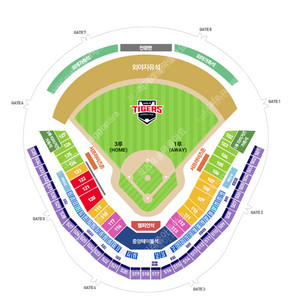 8월24일 일요일 기아 Vs LG 1루 파티석 티켓