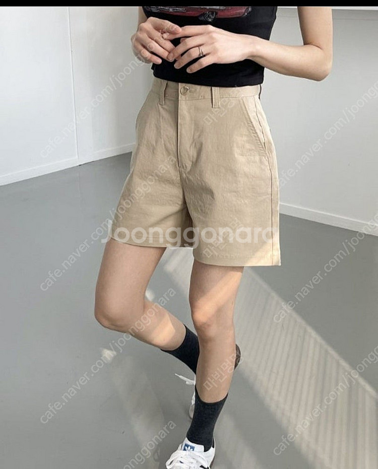 면 팬츠 반바지 s (한섬 타임 마인 시스템)--0
