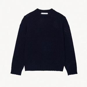문달 Egg Crochet Knit in Navy