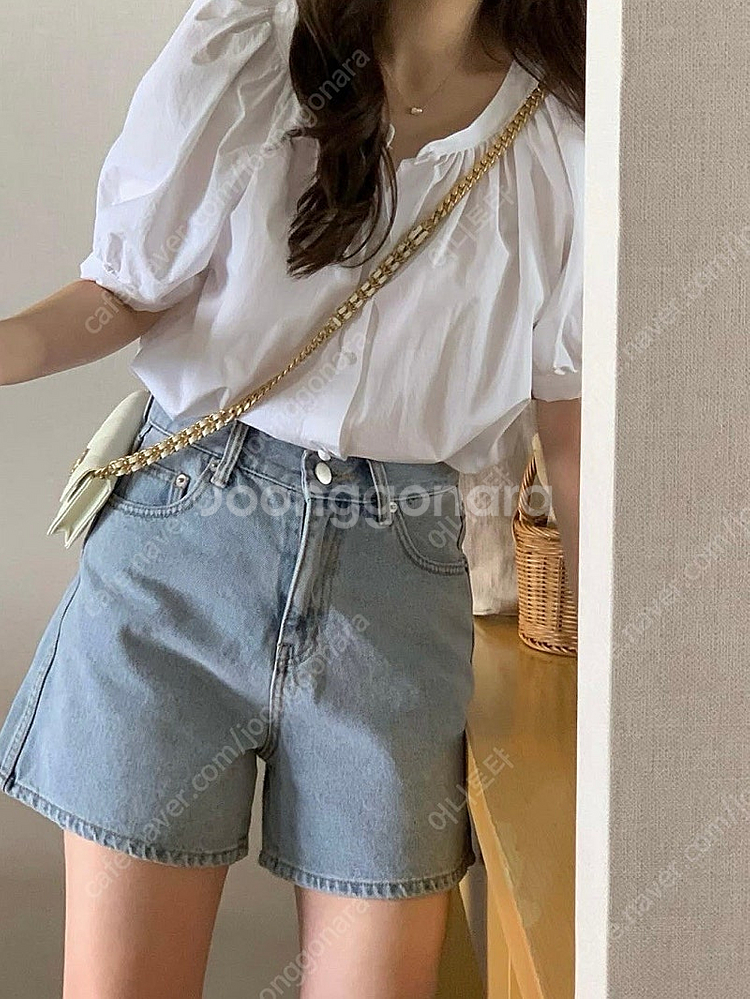 리브아워 하프 데님 팬츠--0