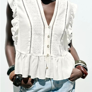 자라 러플셔츠 M