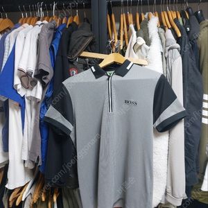 휴고보스 BOSS 그레이 배색 반팔 폴로티 m