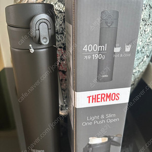 써모스 슬림 원터치 텀블러 400ml 블랙