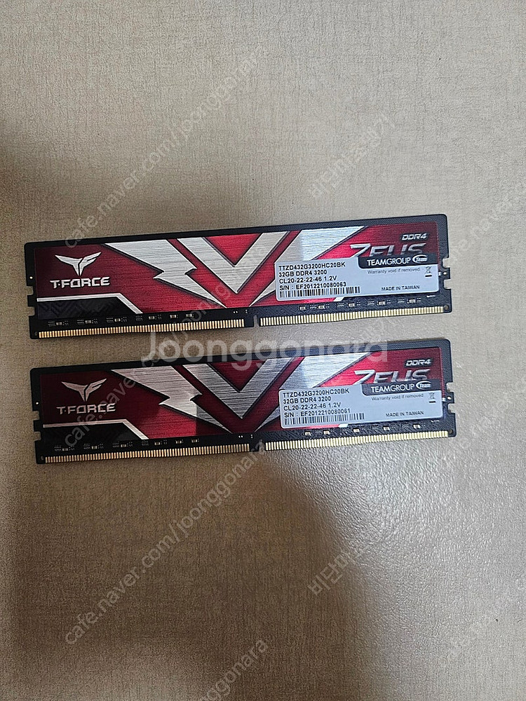 티포스 제우스 DDR4 3200 32G 2개 팝니다 [...--0
