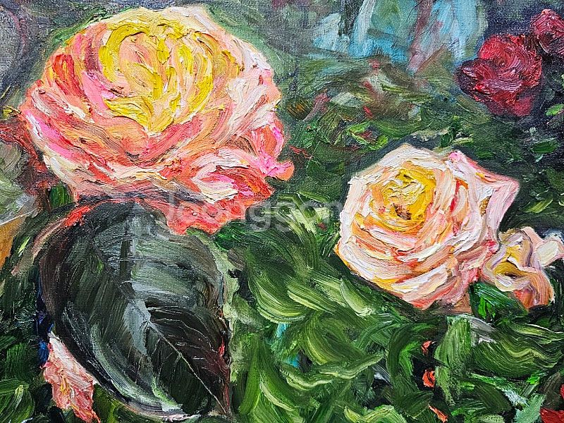 (원화) 10호 캔버스 유화그림 장미꽃 서양화--3
