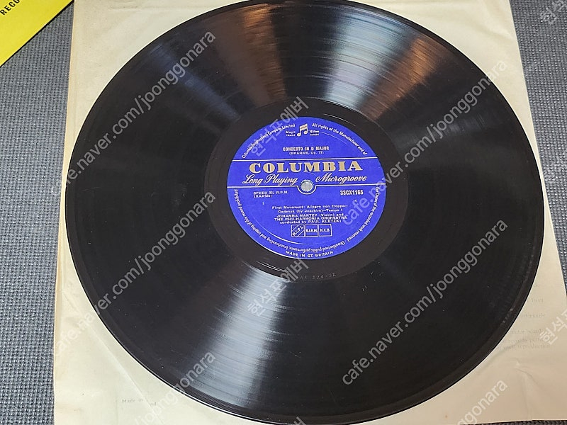 영국 콜럼비아 초반 요한나 마르치 브람스 바이올린 33CX1165 LP 레코드판 이미지