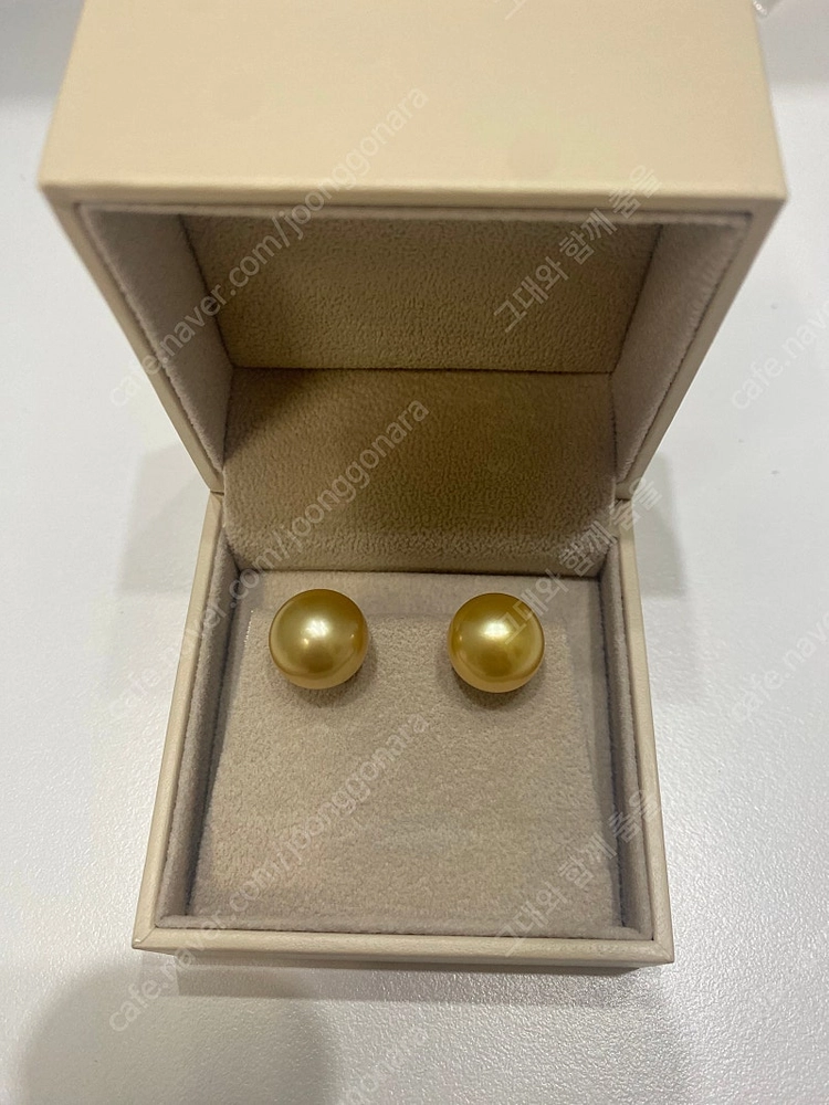 (일본감정서)남양진주 딥골드 13mm 귀걸이 이미지
