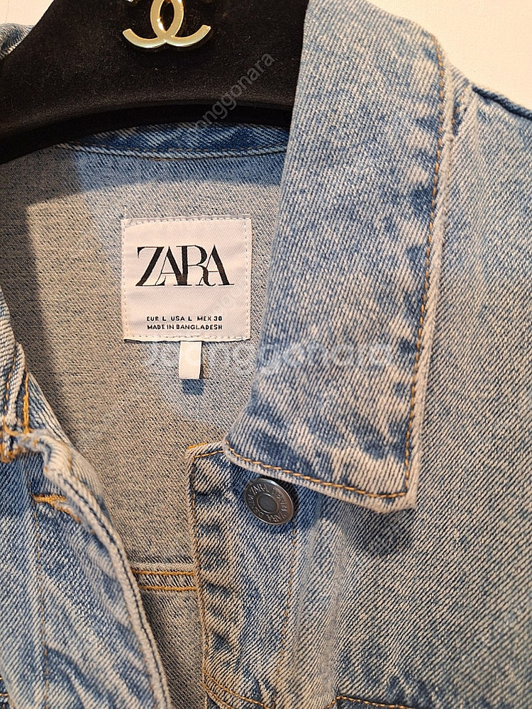 자라 ZARA 여성 데님 청자켓--1