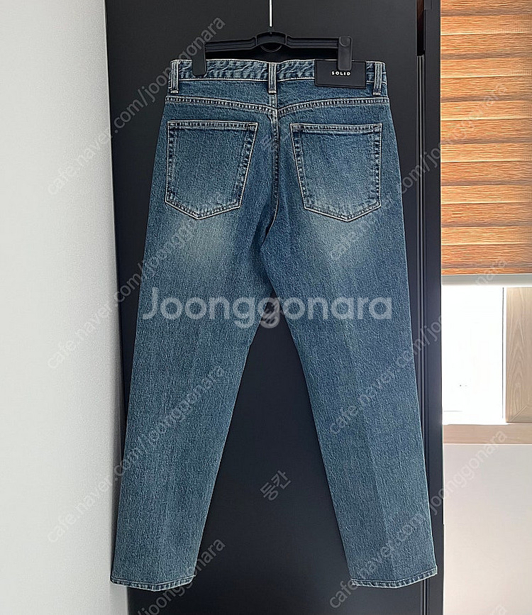 21ss 솔리드옴므 슬림 크롭 데님 중청--1