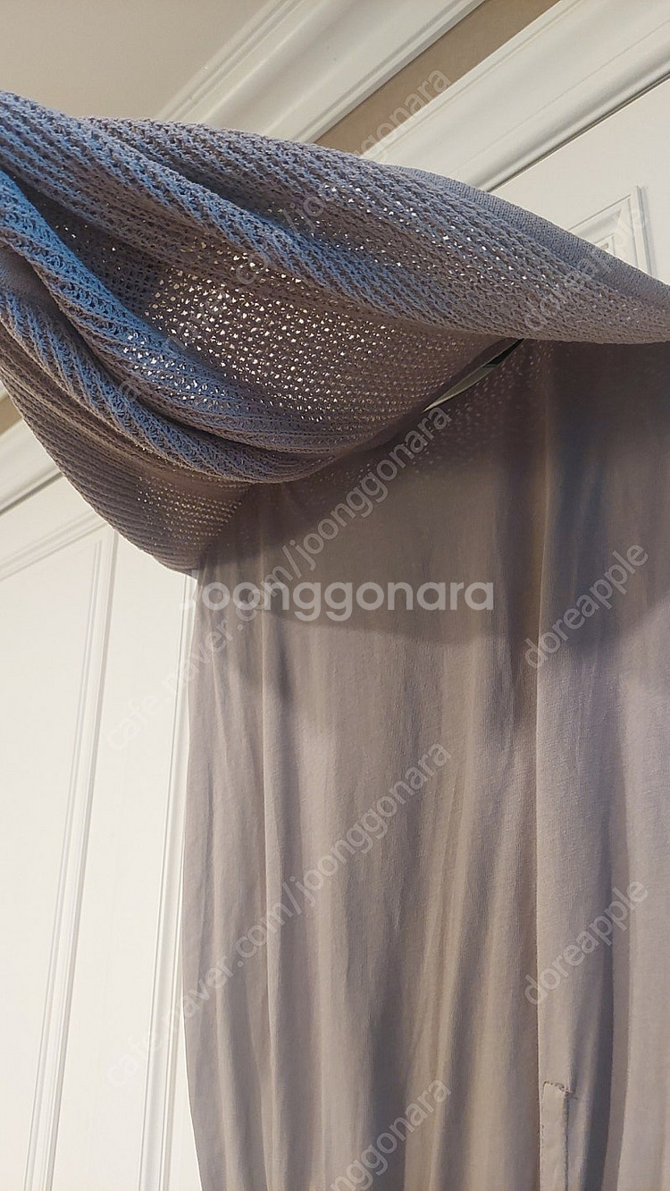 한섬 더캐시미어 텍스처 블록 디테처블 후드 드레스 택포15--9