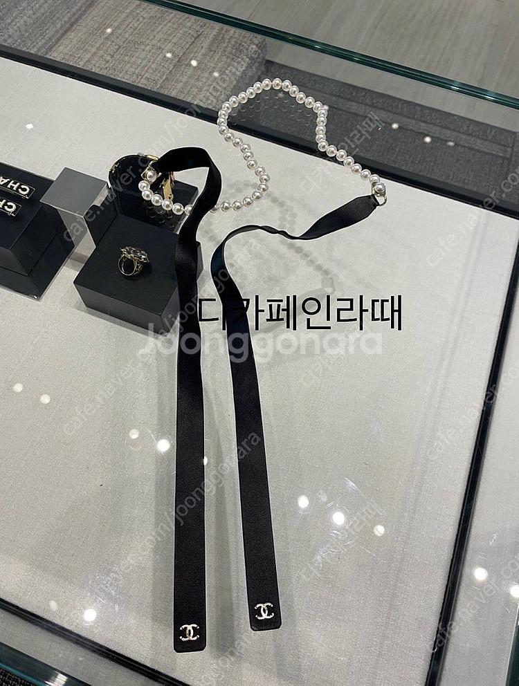 샤넬 리본진주벨트 진주리본벨트 새상품--0