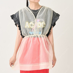 (새상품) Freak's Store 프릭스스토어 시어 시스루 레이어드 원피스 크림컬러