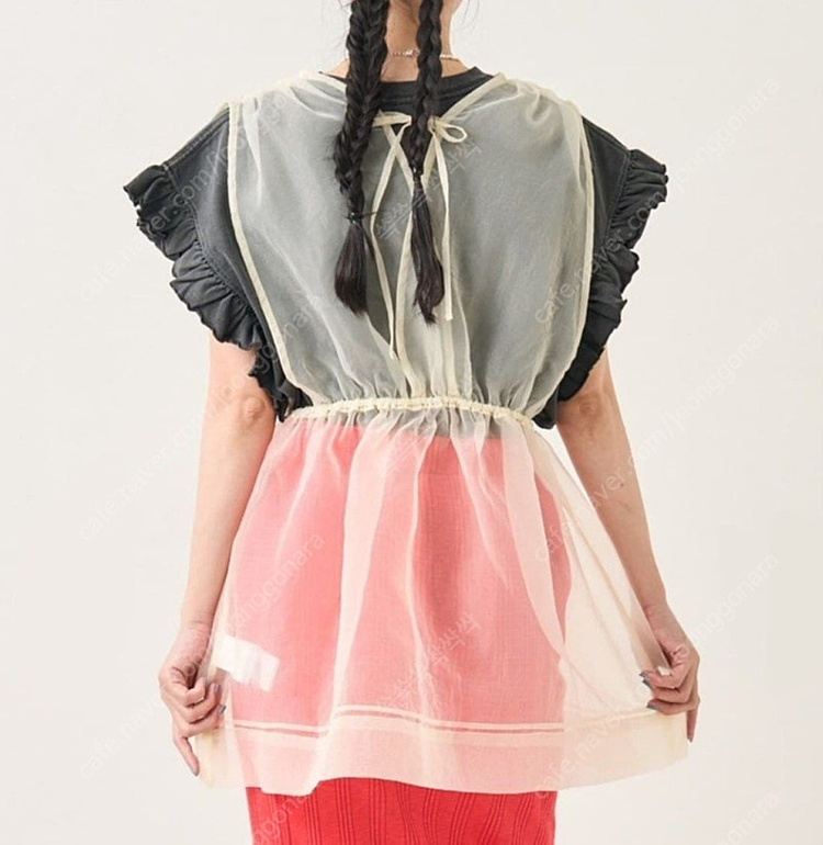 (새상품) Freak's Store 프릭스스토어 시어 시스루 레이어드 원피스 크림컬러 이미지