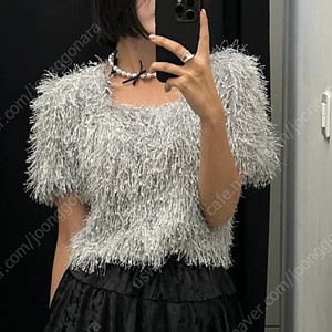 톤오어 반팔 가디건/블라우스 실버 (새상품)