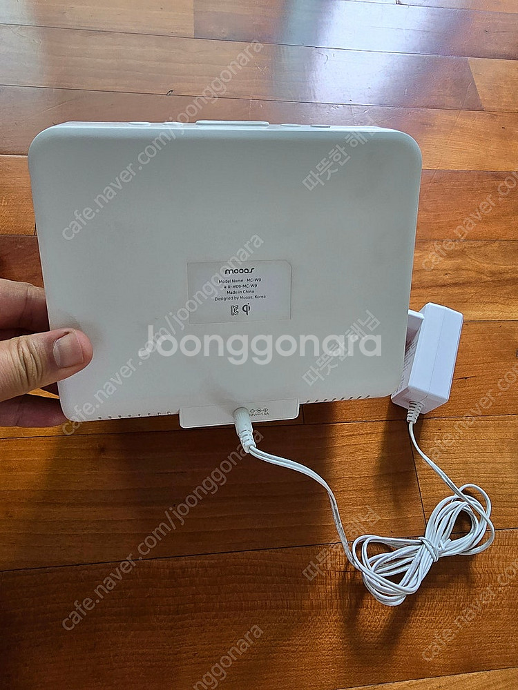 무아스 패브릭 10W QI 고속 무선충전 무드등 알람시...--2