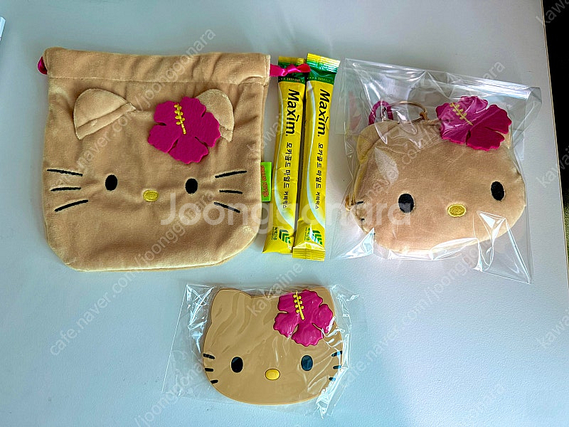 Sweet 잡지부록 태닝키티 파우치참, 파우치, 거울--2
