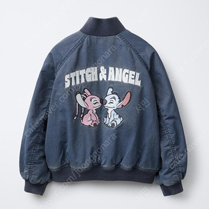 자라 새상품 STITCH & ANGEL DISNEY 빈티지 봄버 재킷 스티치 점퍼