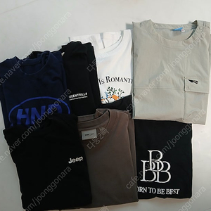 택포)반팔티L,XL 7개 일괄판매