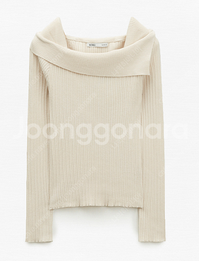 [새상품]미쏘 MIXXO 언발숄더 스퀘어넥 니트 풀오버...--0