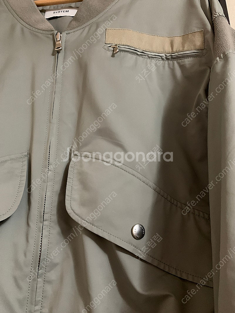 시스템 리브 블록 레이어 패널 점퍼 (한섬 SJSJ 마...--4