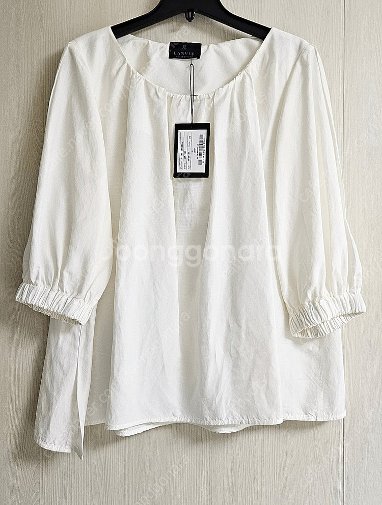 랑방 린넨 블렌드 셔링 탑 오프화이트 66 LC2C5W...--2