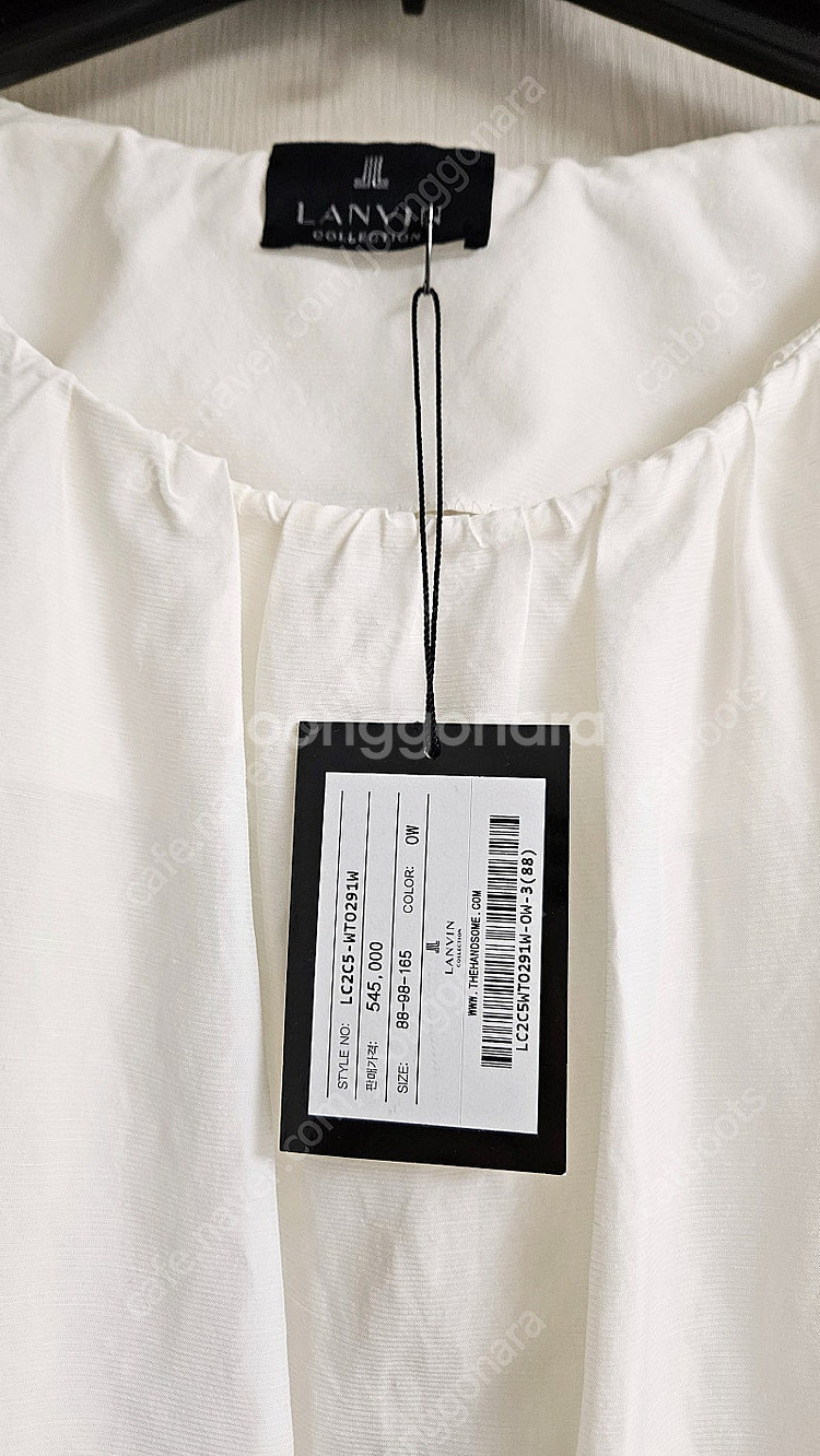 랑방 린넨 블렌드 셔링 탑 오프화이트 66 LC2C5W...--3